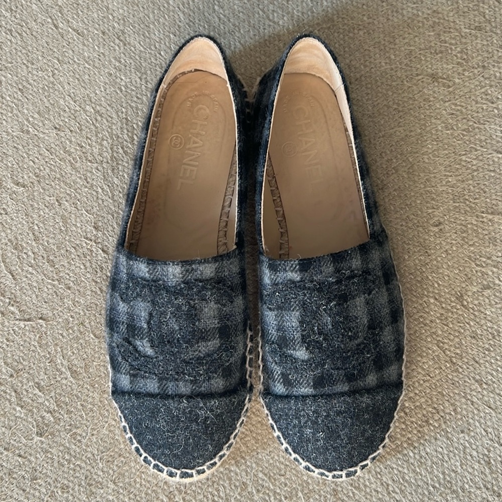 Wool chanel espadrilles size 38